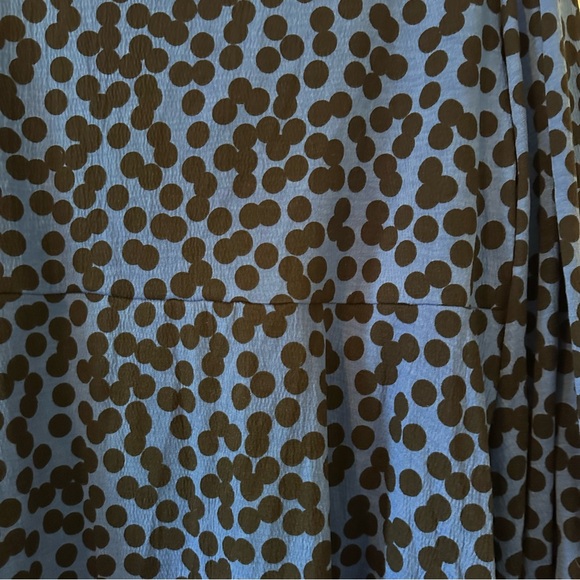 Ava & Viv Blue Polka Dot Tie Front Blouse 2X Long Sleeve - Picture 9 of 9